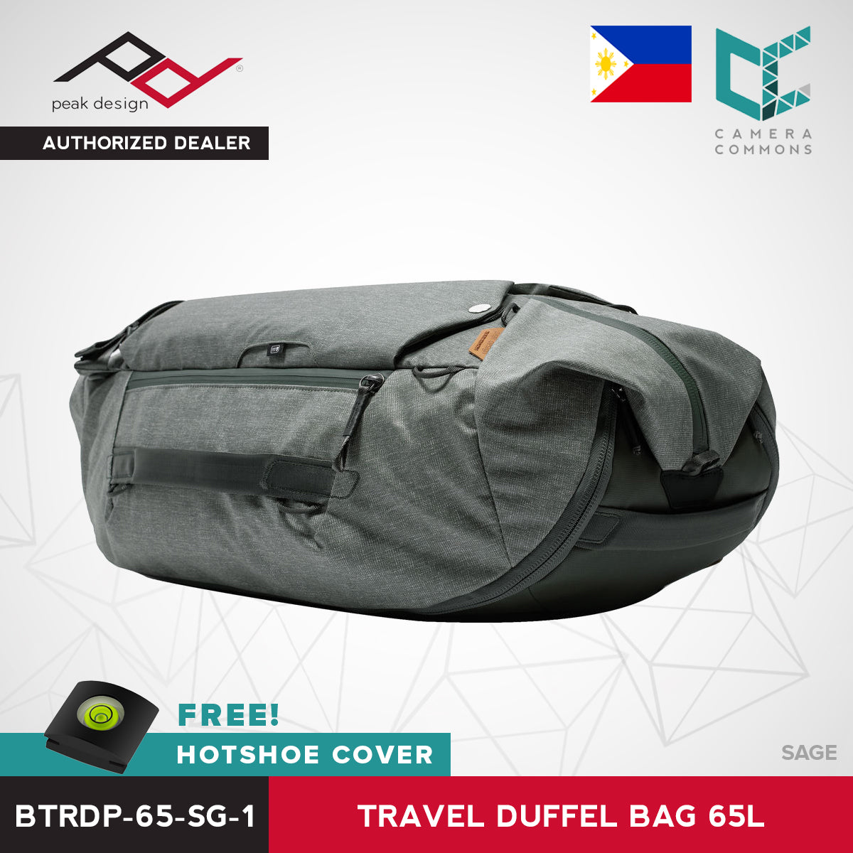 Peak Design Travel Duffelpack Bag 65L Black Sage Duffel Weekender