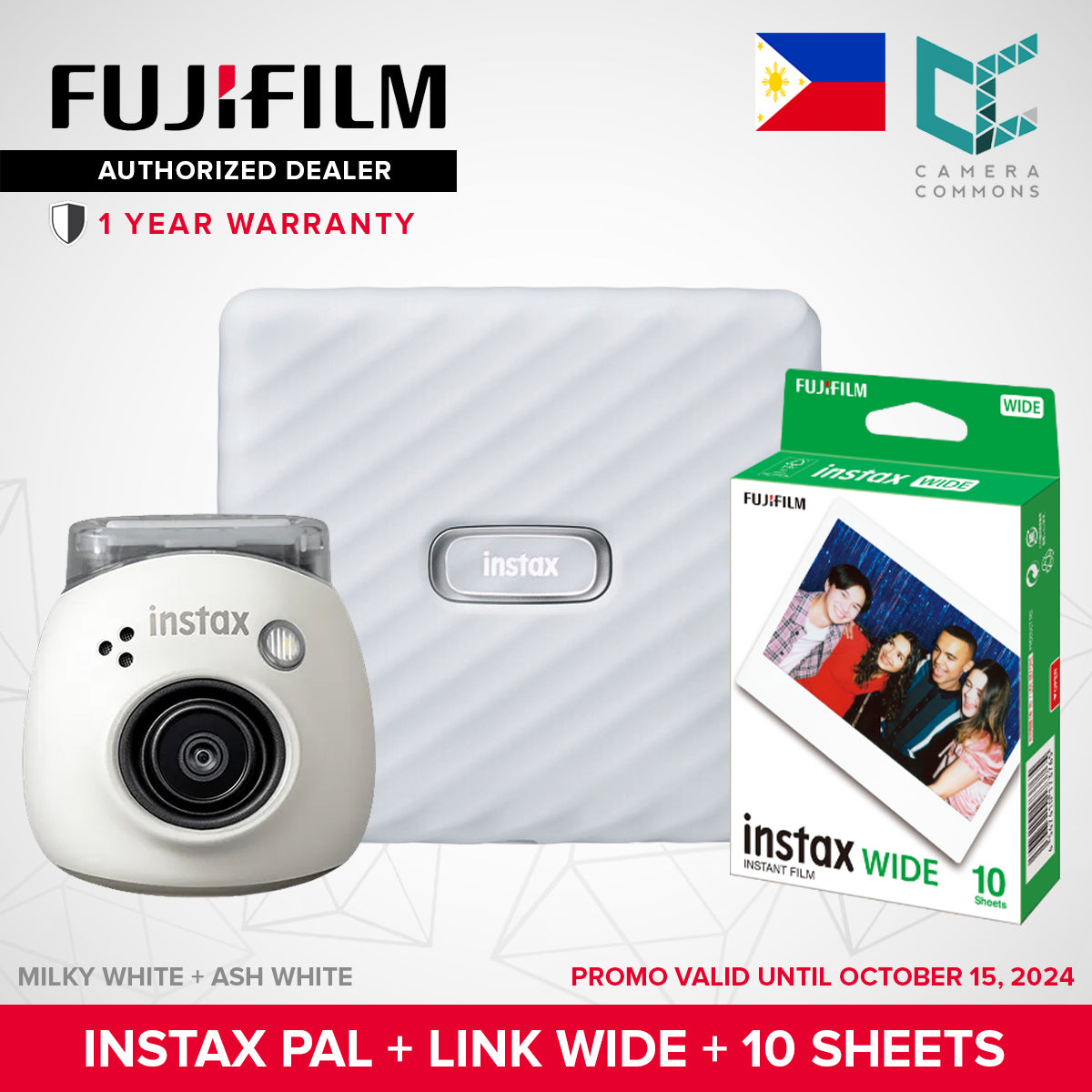 FUJIFILM Instax Pal Digital Camera Only with Detachable Ring Wide Angle Small Tiny Size Bluetooth to App