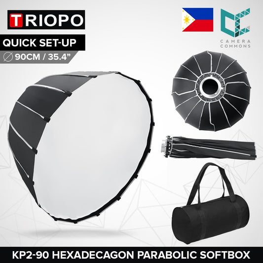 Triopo KP2-90 Hexadecagon Parabolic Softbox Bowens Mount 90cm 35.4inches for Studio Photography