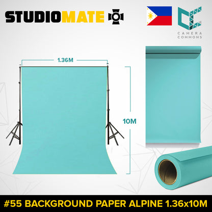 Studiomate Seamless Photography Videography Backdrop Background Paper 1.36x10m / 4.46 x 32 ft Studio Equipment