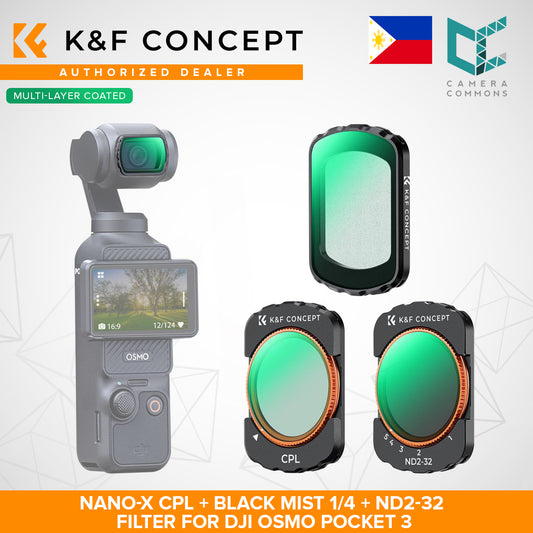 K&F Concept CPL + Black Mist 1/4 + ND2-32 Filter for DJI Osmo Pocket 3 Camera Lens Accessories