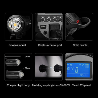 Godox SK400ii SK400IIV 2.4G Wireless X System Bowens Mount Strobe Studio Lighting Light Only SK400