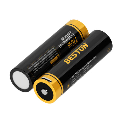 Beston 1pc Fast charge 21700 TYPE C 3.7v 5000mah Lithium-Ion 18500mWh Rechargeable Battery