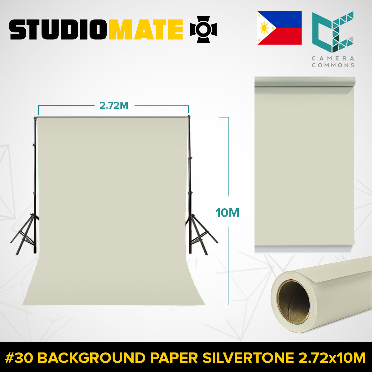 Studiomate Seamless Photography Videography Backdrop Background Paper 2.72x10m / 8.92x32 ft Studio Equipment