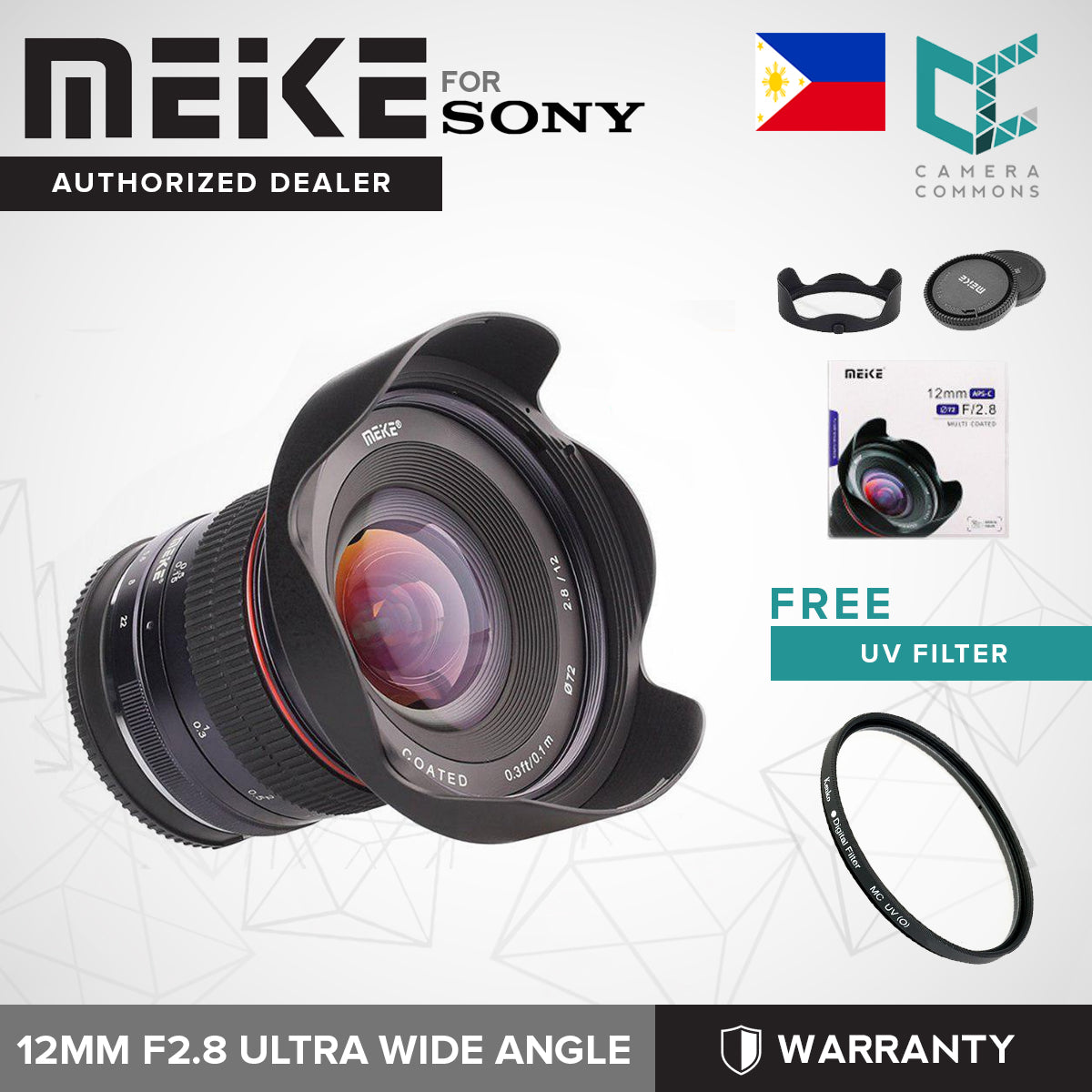 MEIKE 12mm F/2.8 Ultra Wide Angle Manual Focus Prime Lens for Sony E Mount APS-C Mirrorless Cameras