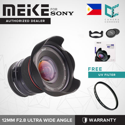 MEIKE 12mm F/2.8 Ultra Wide Angle Manual Focus Prime Lens for Sony E Mount APS-C Mirrorless Cameras