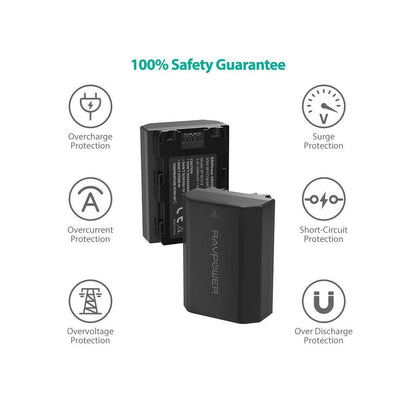 RAVPower NP-FZ100 Camera Battery Charger with 2pcs Batteries Set for Fujifilm Fuji Cameras NPFZ100