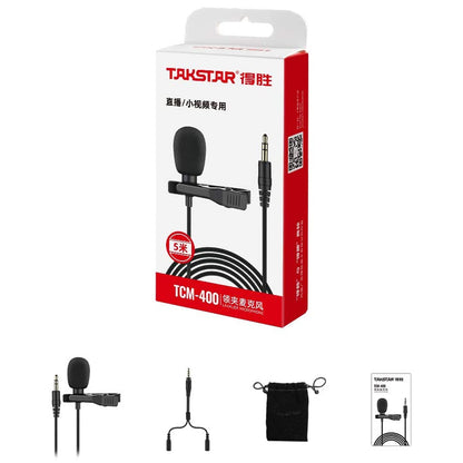 Takstar TCM-400 Lavalier Lapel Microphone Wired Audio Equipment TCM400