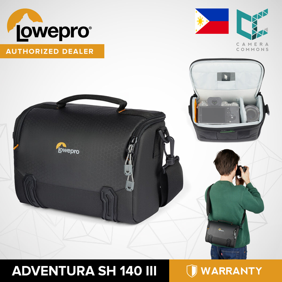 Lowepro Adventura SH 140 III Shoulder Camera Bag (Black) for Crop-Sensor Mirrorless & Lens