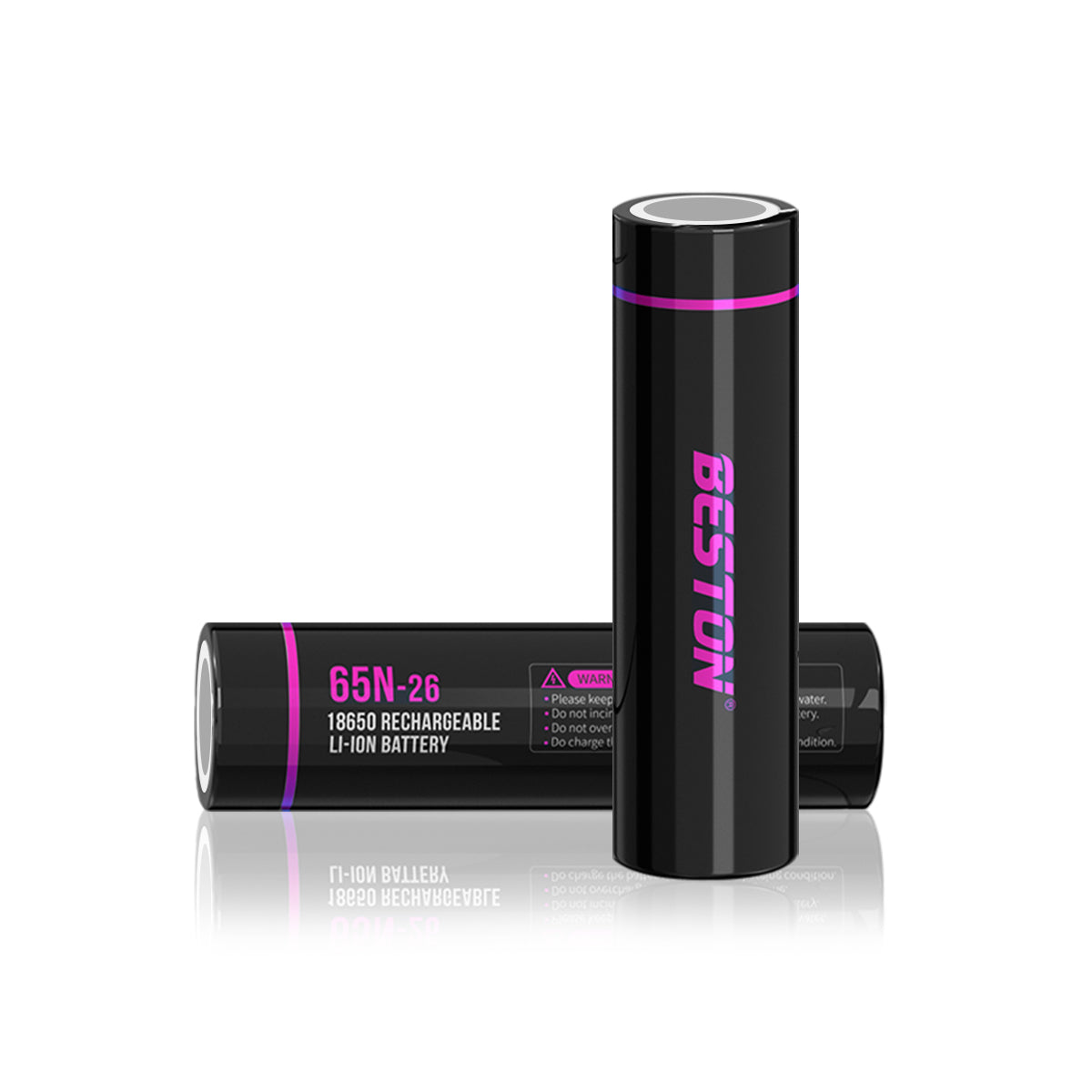 Beston 18650 3.7V Rechargeable Lithium Ion Battery (Flat Top) Li-ON Large Capacity 2600MAH