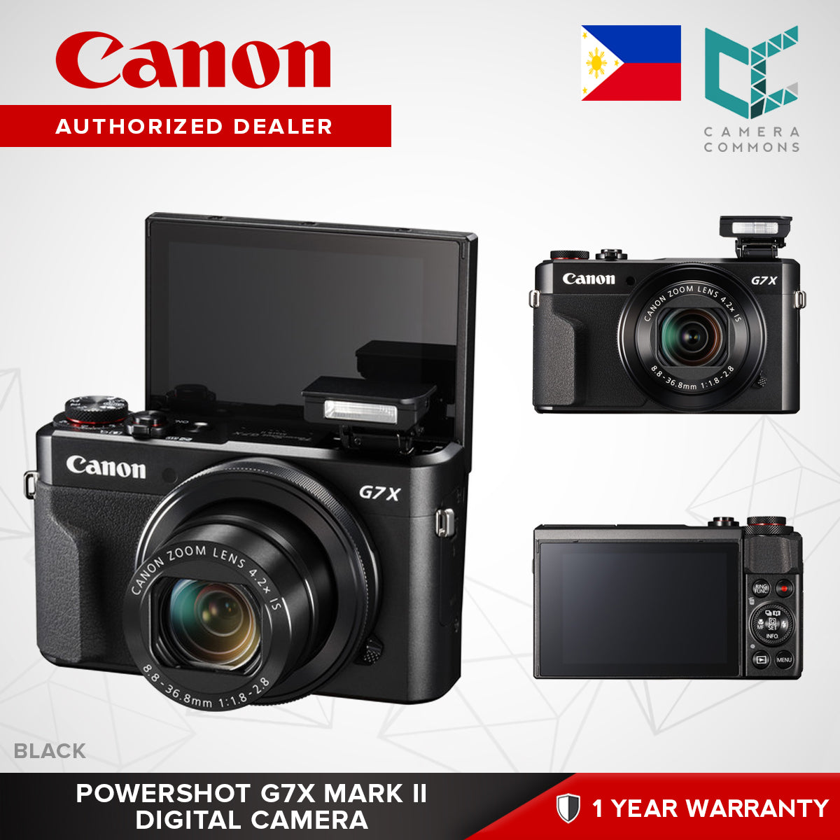 Canon PowerShot G7 X Mark II Digital Camera Black Point and Shoot G7X II Version 2