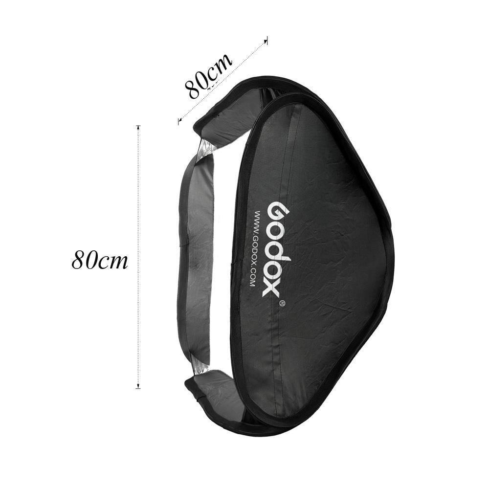 Godox Adjustable Flash Softbox 80*80cm 80x80+S type Bracket Mount Kit for Flash Speedlite Studio Shooting for Canon Nikon Sony