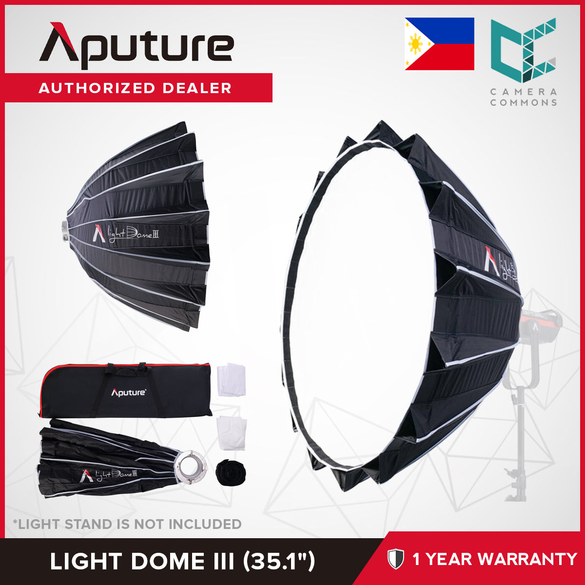 Aputure Light Dome III (35.1") 16 Sided Hexadecagon Softbox Dual-Sided Quick Release Mechanism for Studio Lighting
