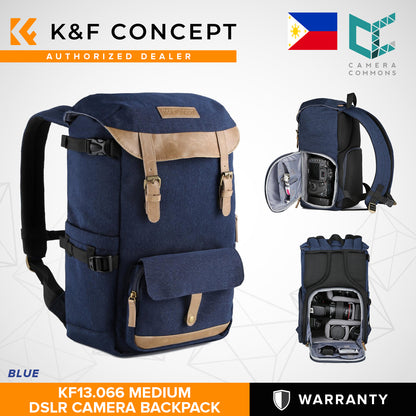 K&F Concept KF13.066 Adventurer Blue Medium Fashion DSLR Camera Backpack Bag for Travel Photography
