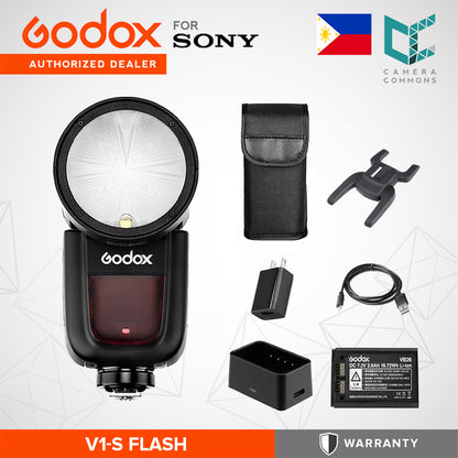 Godox V1-S V1 V1Pro Sony Flash Pro 1.5 sec Recycle Time 1/8000 HSS 480 Full Power Shots 2600mAh Lithium Battery for Sony E Cameras Round Head Flash