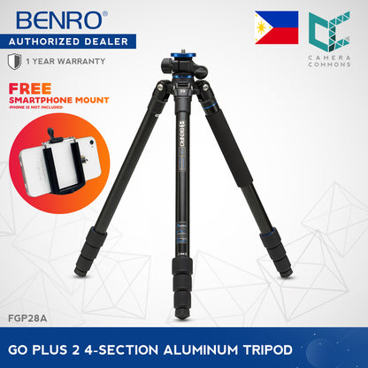 Benro FGP28A Go Plus 4-Section Aluminum Travel Tripod