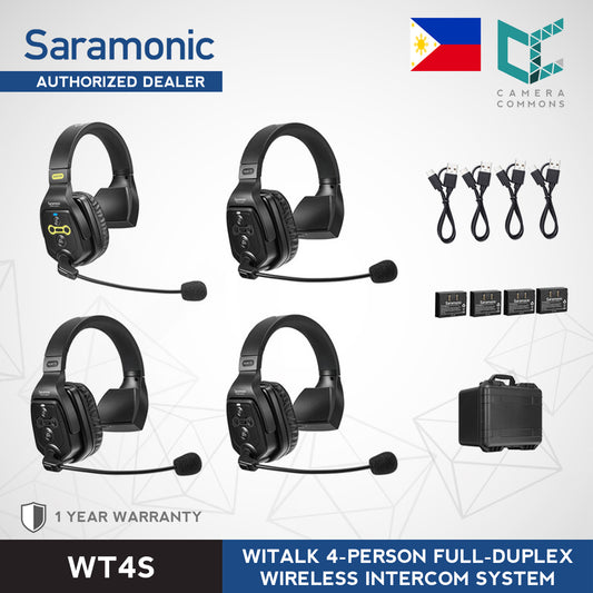 Saramonic WiTalk WT4S 4-Person WT5S Full-Duplex Wireless Intercom System with Single-Ear Headsets (1.9 GHz)