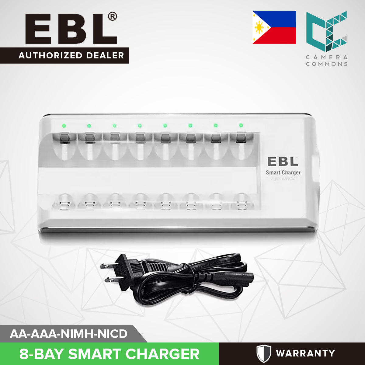 EBL 8 bay Smart Charger LN-6499 for AA AAA NIMH NICD Rechargeable Batteries LN6499