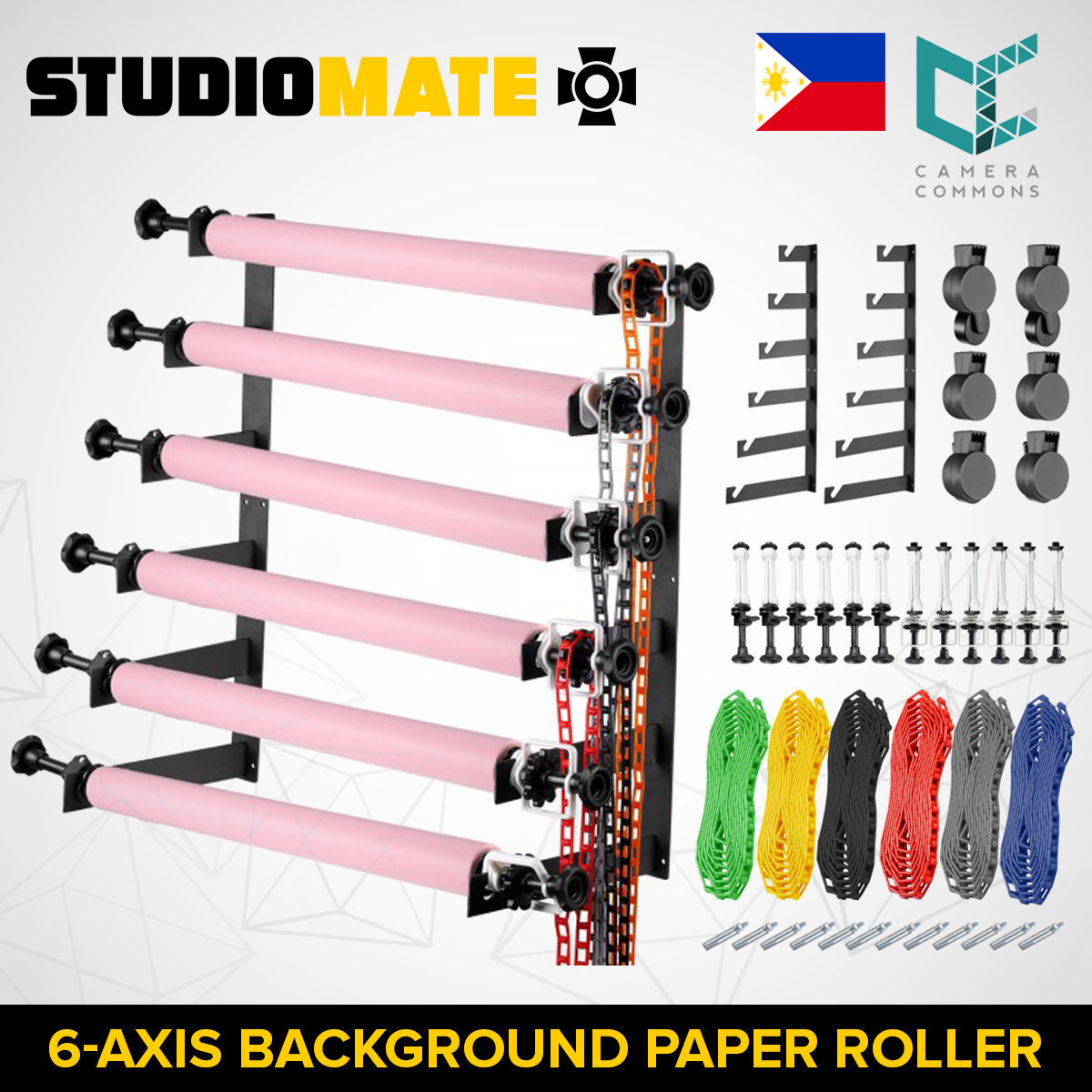 STUDIOMATE SM12 6 Axis Background Roller for Photography Studio Seamless Backdrop Holder | Axis Only | Studio Accessories