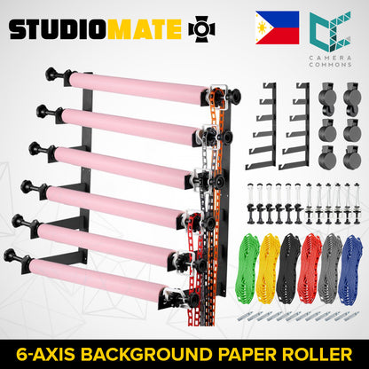STUDIOMATE SM12 6 Axis Background Roller for Photography Studio Seamless Backdrop Holder | Axis Only | Studio Accessories