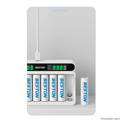 Beston C9024 LED C9024L Smart LCD 8 Bay Charger with Cable for Ni-MH AA AAA Battery