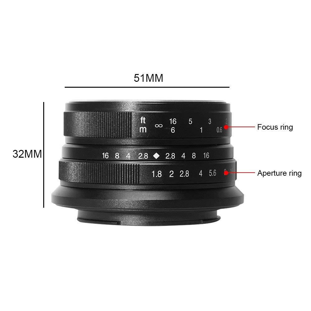 7artisans 25mm f/1.8 Manual Focus Prime Fixed Lens for Olympus and Micro Four Thirds MFT M4/3 Cameras