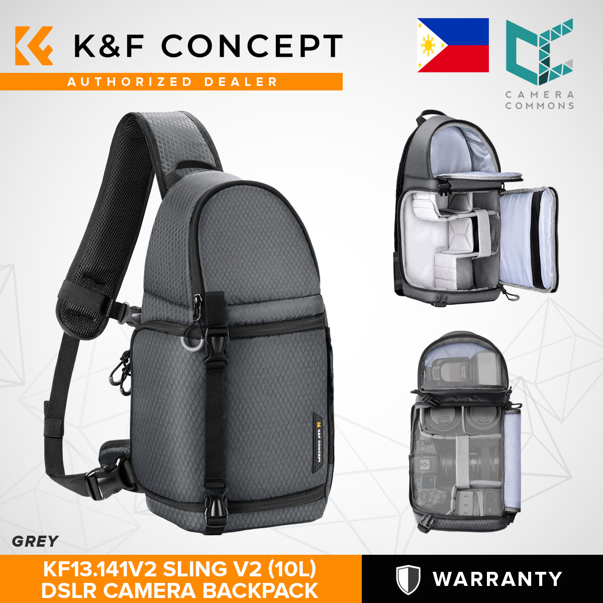 K&F Concept Sling V2 Beta Series Camera Sling Bag Black 10L KF13.141
