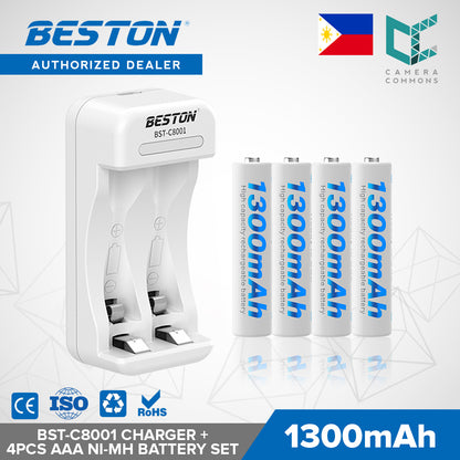 Beston SET C8001 Charger + AA AAA Nimh Battery 1200mah 1300mah 3000mah