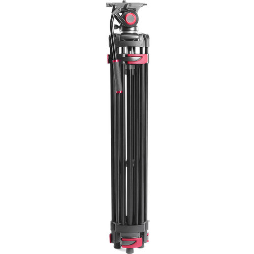 Miliboo MTT602A Professional Aluminum Video Tripod with 65mm Fluid Head and Mid-Level Spreader