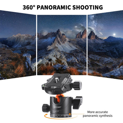 K&F Concept D255C4 + BH-28L 68" 172cm 5-Section Carbon Fiber Tripod with 360 Degree Ball Head