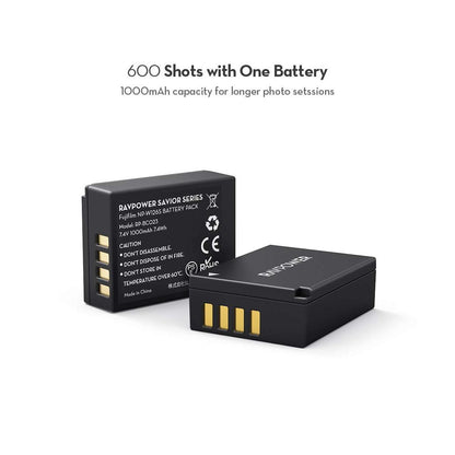 RAVPower NP-W126S Camera Battery Charger with 2pcs Batteries Set for Fujifilm Fuji Cameras NPW126S