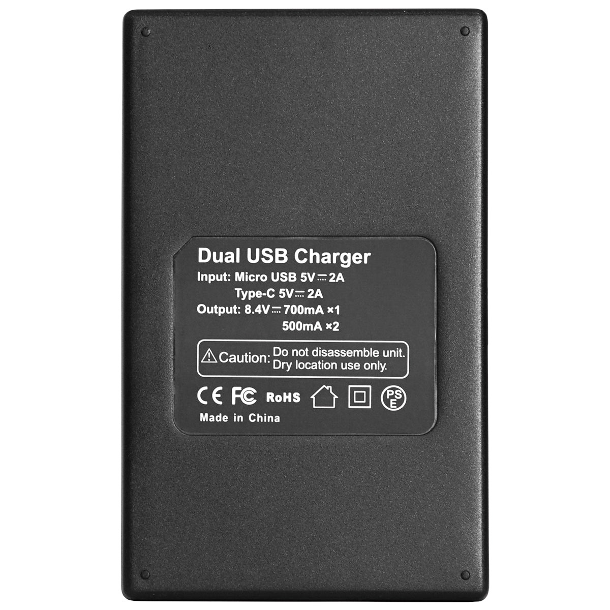 BESTON FW-50 LCD Dual USB Charger (Micro USB Type-C) for Sony Camera Batteries FW50