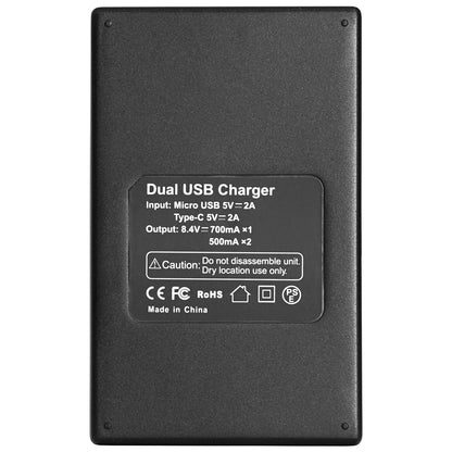 BESTON FW-50 LCD Dual USB Charger (Micro USB Type-C) for Sony Camera Batteries FW50