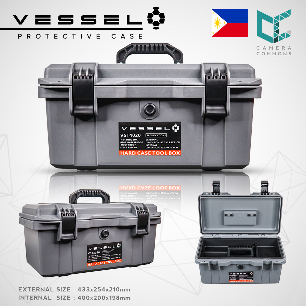 VESSEL VST3617 VST4020 VST4625 Hard Case Tool Box For Hardware Tools and Equipment