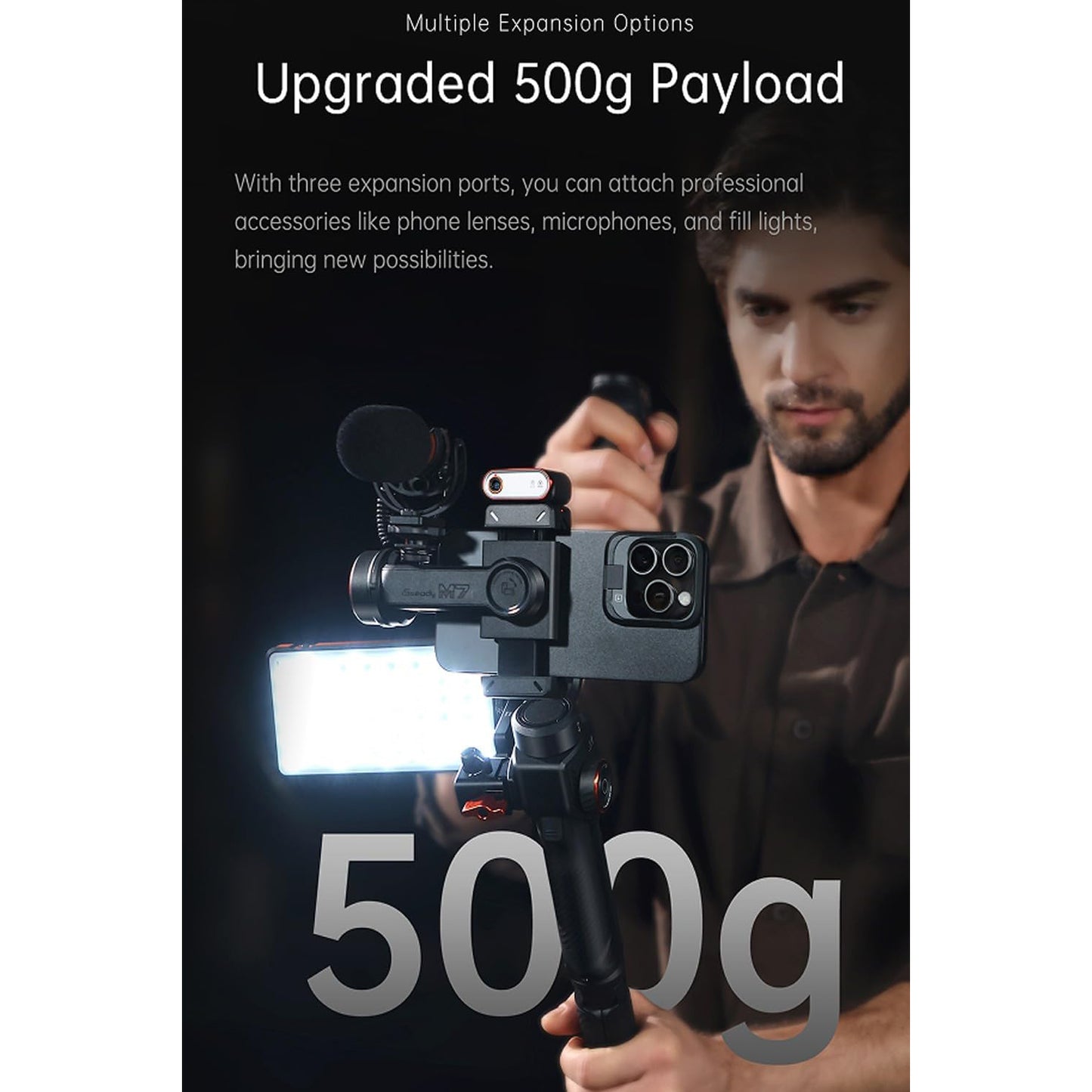 Hohem iSteady M7 Smartphone Gimbal Stabilizer Advanced Magnetic AI Tracker RGB Fill Light Remote