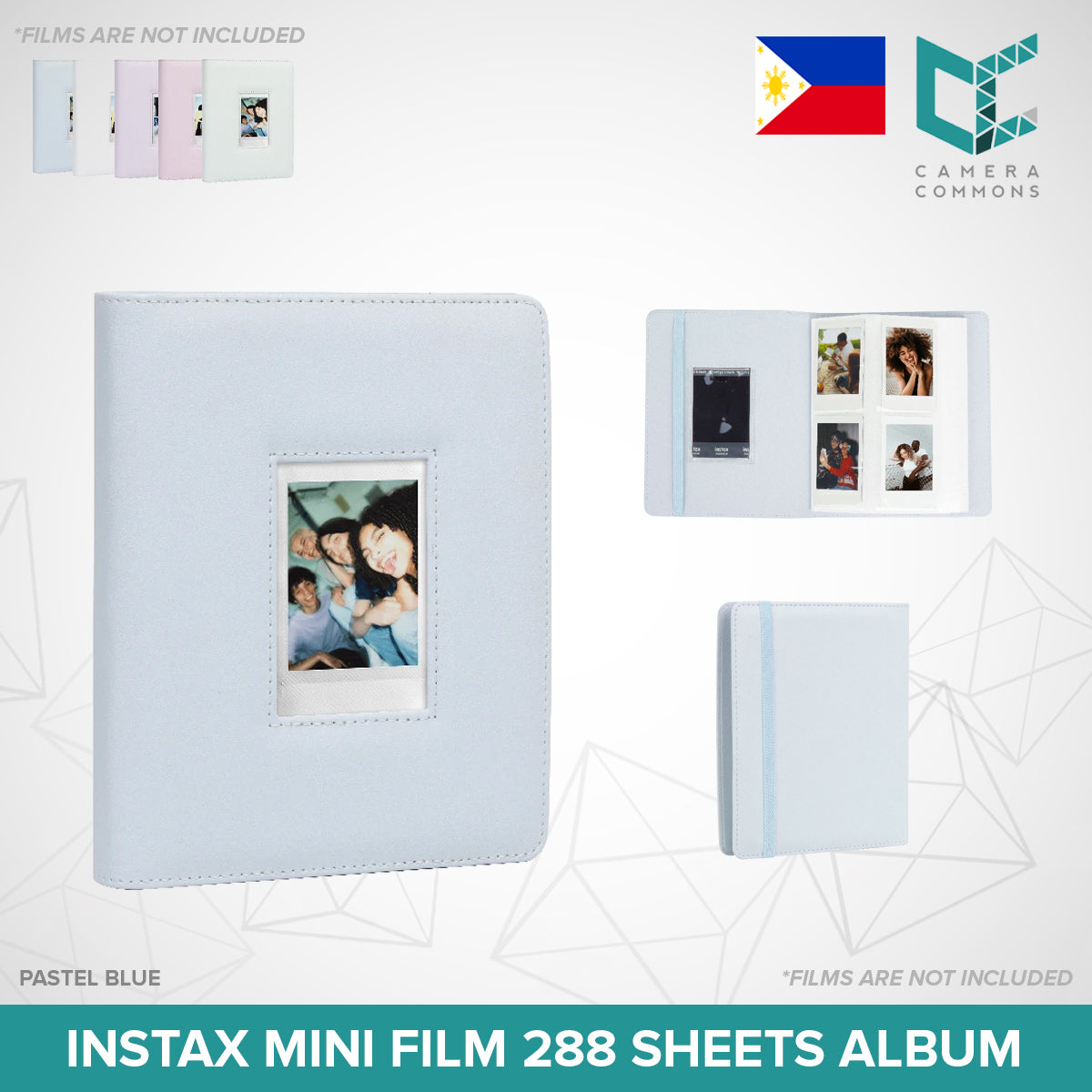 CLEARANCE Caiul 288 Sheets Mini Photo Album Hollow Iridescent Silver Pink