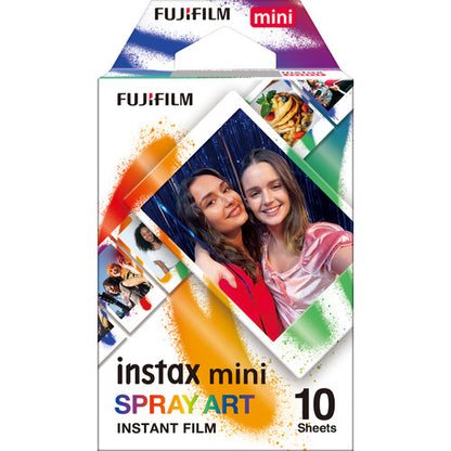 FUJIFILM Instax Mini Spray Art Instant Film Colorful Rainbow Artist Brush Strokes Artsy 10 Sheets