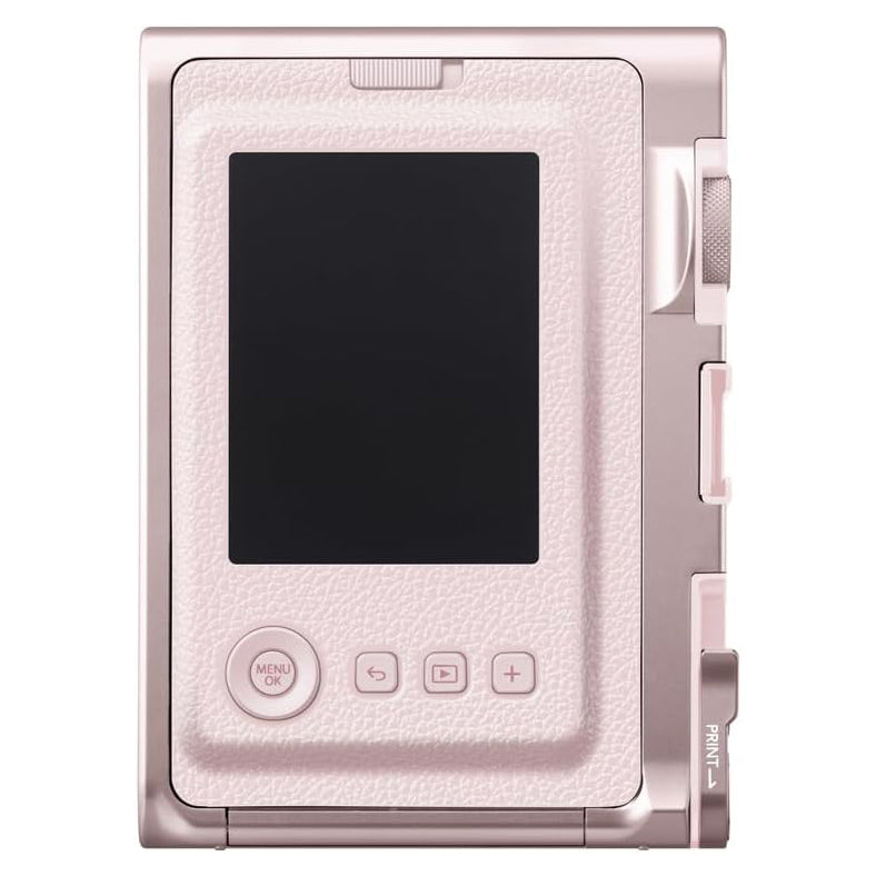 FUJIFILM Instax Mini Evo Hybrid Instant Camera Black and Brown with Mini Glossy Instant Film Sheets Direct Printing