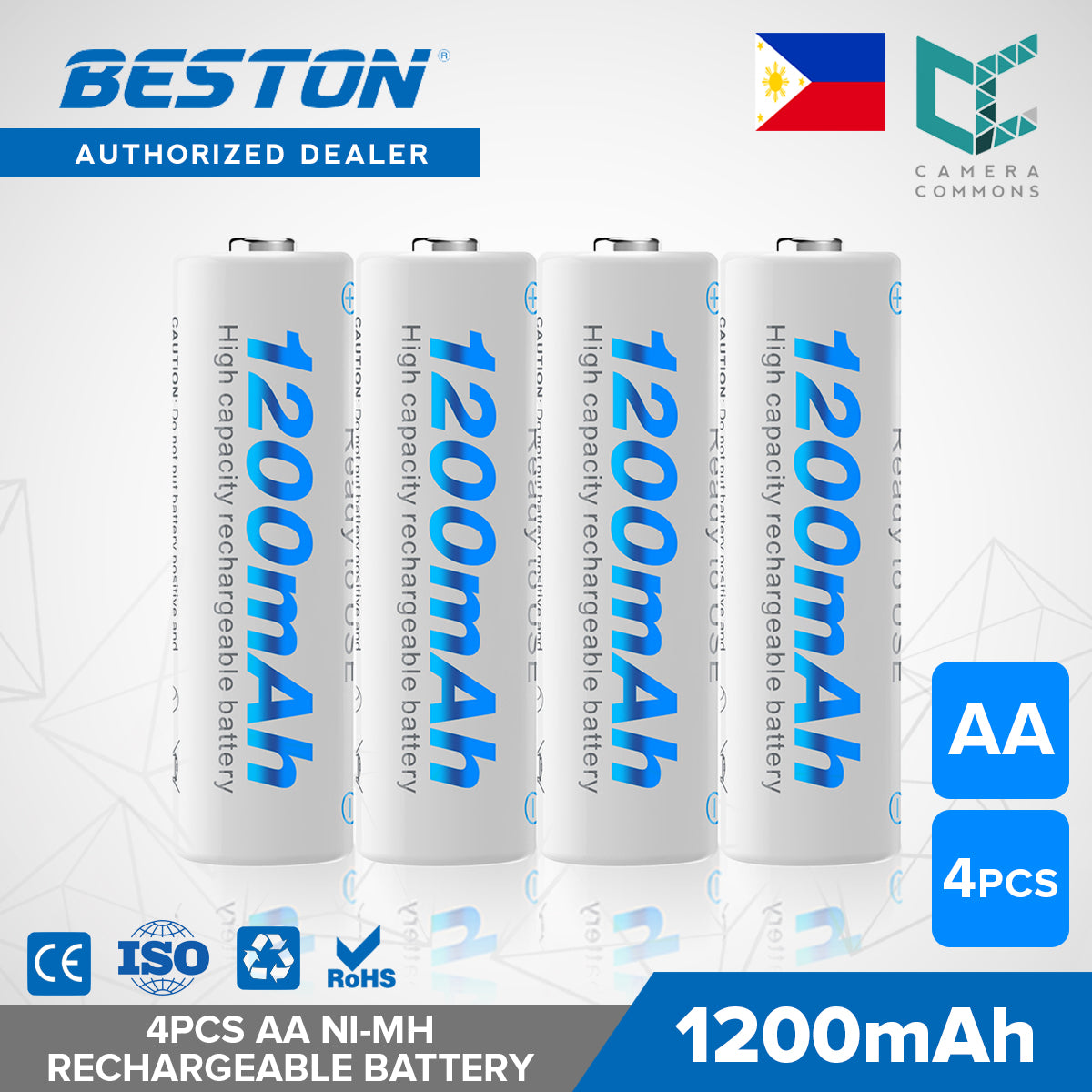Beston 1200mAh Rechargeable Battery NiMH AA 1.2V High Capacity 1pc 2pcs 4pcs 8pcs 12pcs