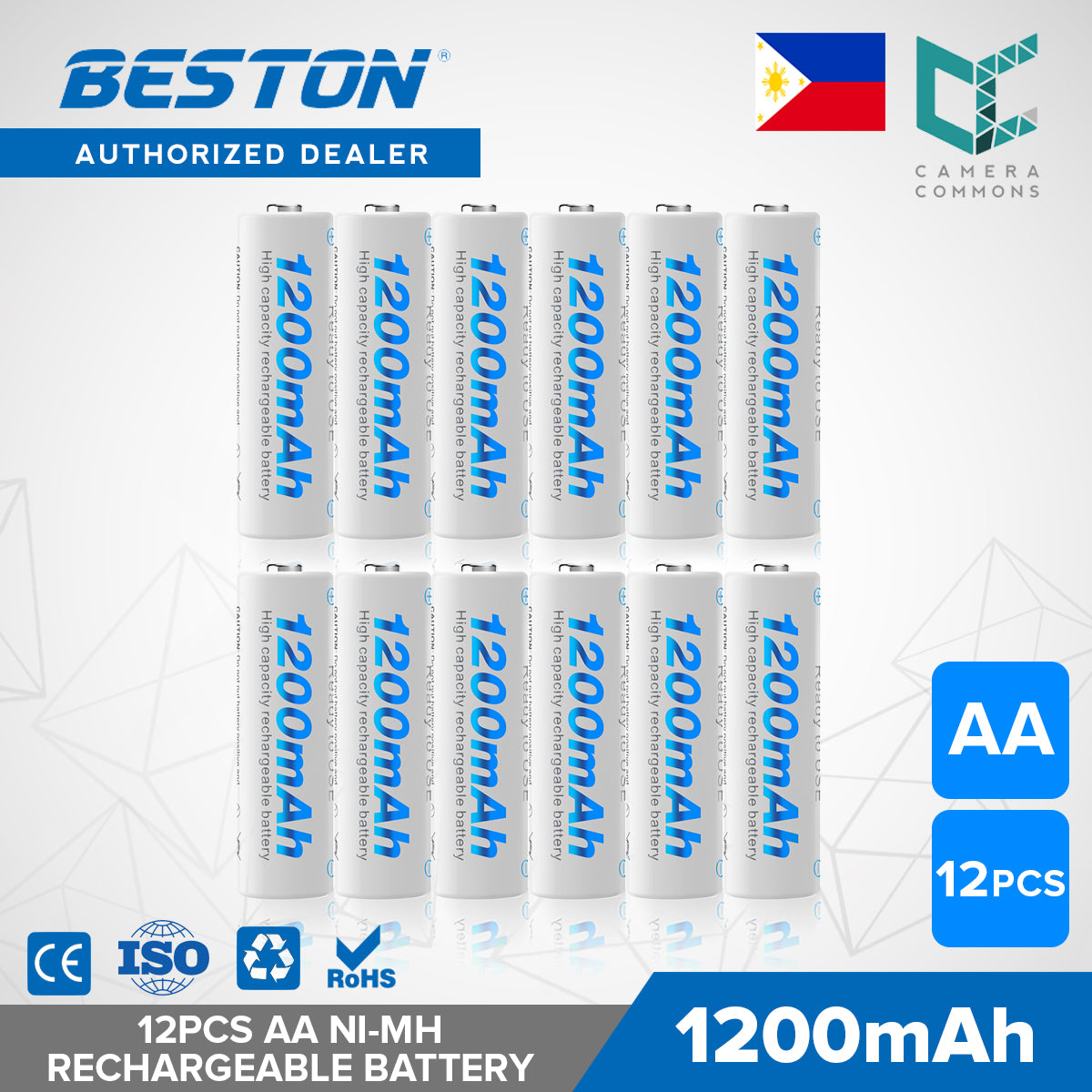 Beston 1200mAh Rechargeable Battery NiMH AA 1.2V High Capacity 1pc 2pcs 4pcs 8pcs 12pcs