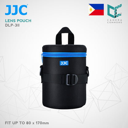 JJC DLP-1II Water Resistant Deluxe Lens Pouch with Shoulder Strap for Canon, Nikon, Sony, Fujifilm, Samsung, Tamron, Leica lenses (DLP-1II, DLP-2II, DLP-3II, DLP-4II, DLP-5II, DLP-6II, DLP-7II)
