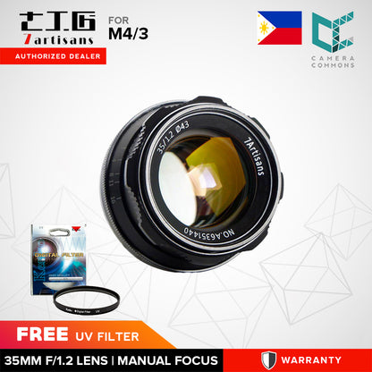7artisans 35mm f/1.2 Photoelectric Manual Focus Lens for M4/3 Olympus Camera