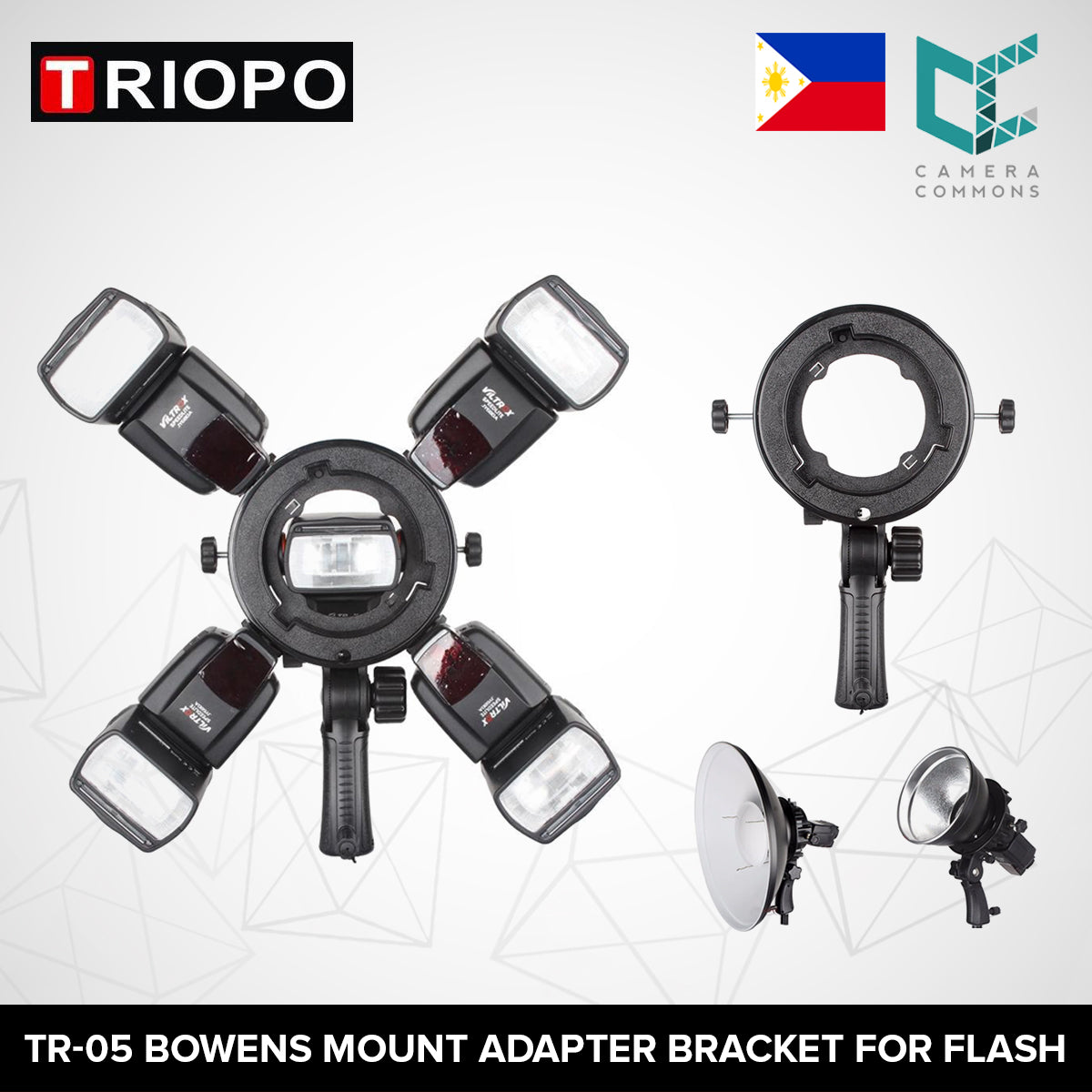 Triopo TR-05 Adapter Bracket Holder Bowens Mount for Camera Flash Speedlite Studio Outdoor Use TR05