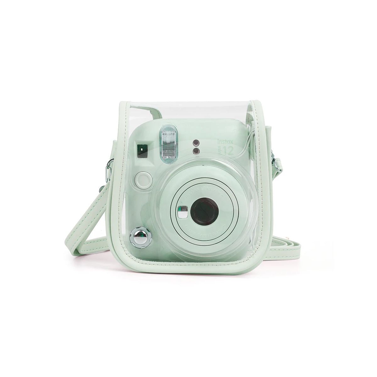 Clear Jelly Case Water Resistant Transparent Protective Cover Sling Bag for Fujifilm Instax Mini 12 Instant Camera
