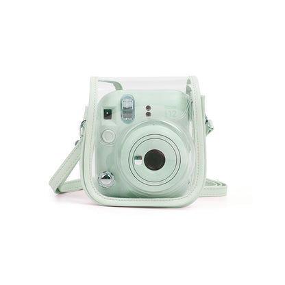 Clear Jelly Case Water Resistant Transparent Protective Cover Sling Bag for Fujifilm Instax Mini 12 Instant Camera