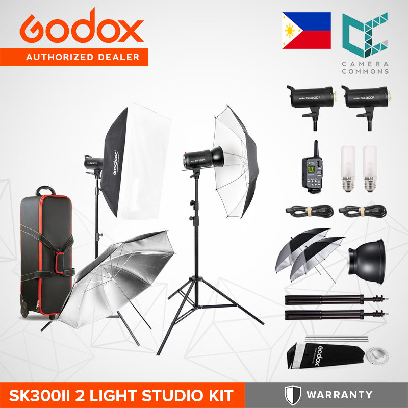 Godox SK300II Studio Flash Monolight (2-Light Studio Kit) Photography Lighting