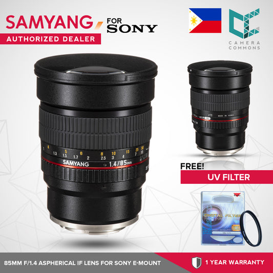 Samyang 85mm f/1.4 Aspherical IF Lens for Sony E-Mount Cameras