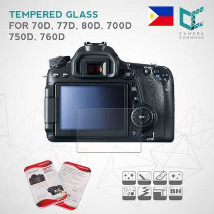 Lynca Tempered Protective Glass Screen Protector for 70D 77D 80D 700D 750D 760D Canon