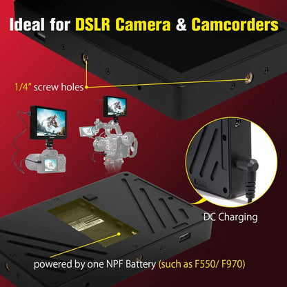 Desview R7P Camera Field Monitor Touch Screen 7" 4K HDMI 1000nit 1920 * 1200 HDR 3D-LUT/Waveform/Vector Scope for DSLR Camera Camcorder