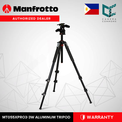 Manfrotto MT055XPRO3-3W Aluminum Tripod with 3-Way Pan/Tilt Head